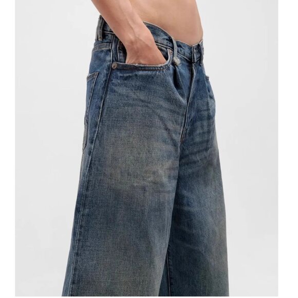 NWT R13 Wayne Wide Leg Jeans Denim Dawson Blue Sz25/27 - Picture 5 of 13